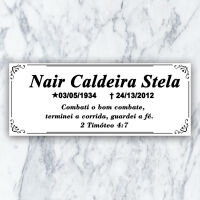 Imagem de Porcelana Retangular 25x10 - 1 ou 2 nomes - (fundo branco)